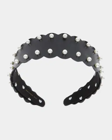 Lele Sadoughi Bessette Wavy Faux Leather Headband | Thumbnail 3
