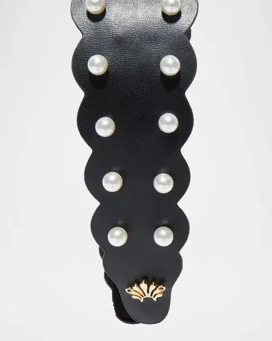 Lele Sadoughi Bessette Wavy Faux Leather Headband | Thumbnail 4