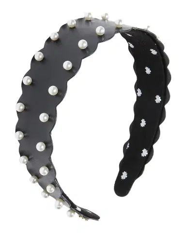 Lele Sadoughi Bessette Wavy Faux Leather Headband | Thumbnail 1