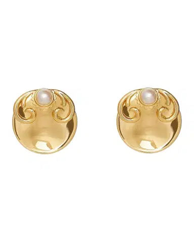 Lele Sadoughi 14K-Gold-Plated & Imitation Pearl Filigree Button Stud Earrings | Thumbnail 1 Lele Sadoughi 14K-Gold-Plated & Imitation Pearl Filigree Button Stud Earrings | Thumbnail 1