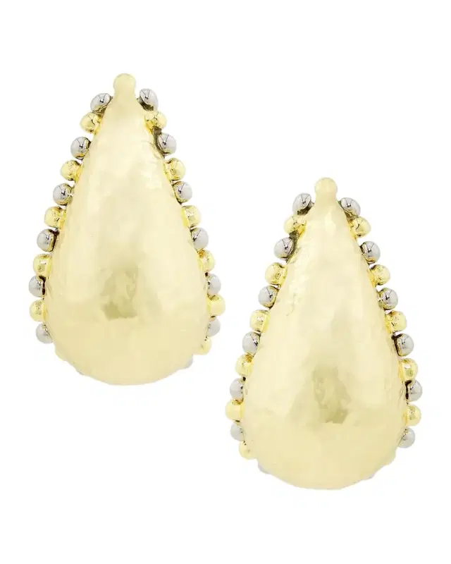 Goldtone Teardrop Huggie Earrings