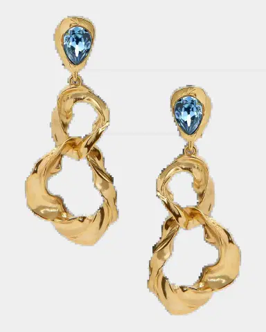 Oscar de la Renta Goldtone & Glass Crystal Clip-On Drop Earrings | Thumbnail 2