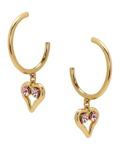 Oscar de la Renta 14K-Gold-Plated & Glass Crystal Heart Drop Earrings | Thumbnail 1 Oscar de la Renta 14K-Gold-Plated & Glass Crystal Heart Drop Earrings | Thumbnail 1