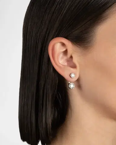 Alexis Bittar Asterales Silver Molten Front-Back Earrings | Thumbnail 2 Alexis Bittar Asterales Silver Molten Front-Back Earrings | Thumbnail 2