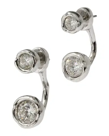 Alexis Bittar Asterales Silver Molten Front-Back Earrings | Thumbnail 1 Alexis Bittar Asterales Silver Molten Front-Back Earrings | Thumbnail 1