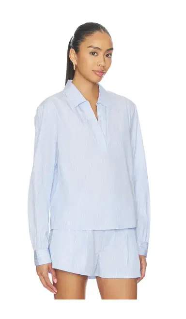Frame The Striped Long Sleeve Popover Top | Thumbnail 2 Frame The Striped Long Sleeve Popover Top | Thumbnail 2