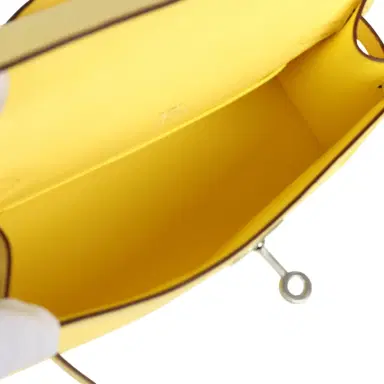 HERMÈS Hermes Kelly Pochette Jaune Citron Ostrich Palladium Hardware | Thumbnail 8 HERMÈS Hermes Kelly Pochette Jaune Citron Ostrich Palladium Hardware | Thumbnail 8
