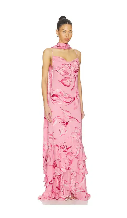 Cowl Maxi Dress With Sash