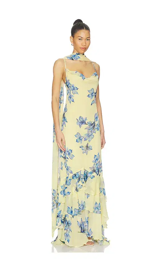 ROCOCO SAND Cowl Maxi Dress With Sash