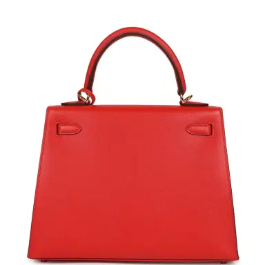 HERMÈS Hermes Kelly Sellier 25 Rouge de Couer Madame Gold Hardware | Thumbnail 4 HERMÈS Hermes Kelly Sellier 25 Rouge de Couer Madame Gold Hardware | Thumbnail 4