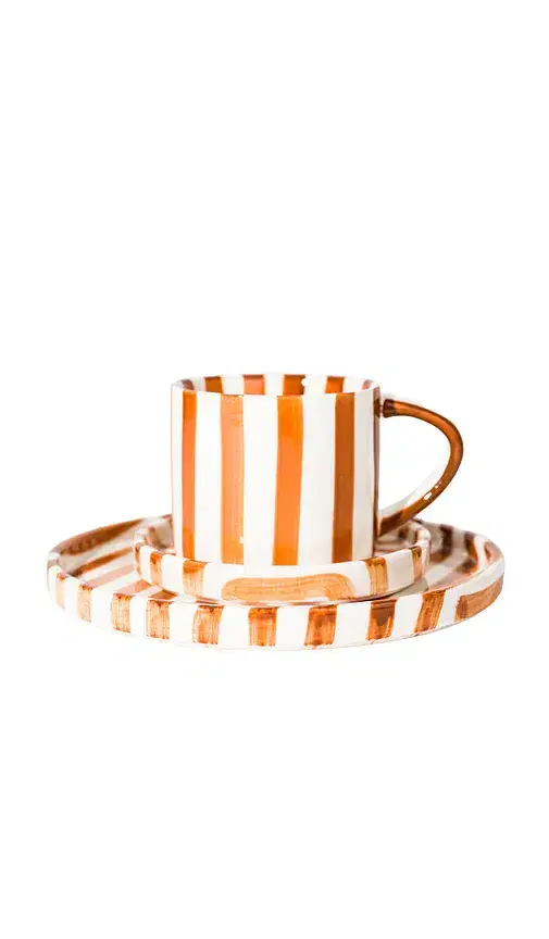 Noon & Moon Summer Beach Coffee Cup & Plate Set