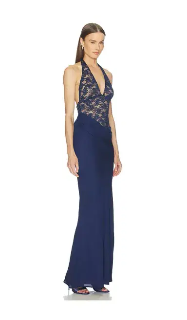 Runaway The Label Lina Halter Draped Maxi Dress | Thumbnail 2 Runaway The Label Lina Halter Draped Maxi Dress | Thumbnail 2