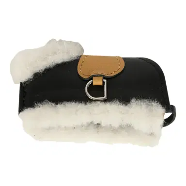 HERMÈS Hermes Rodeo Robeo Plush Charm PM Terre, Sesame, Black Milo Lambskin and Ecru Merino Wool Palladium Hardware | Thumbnail 4 HERMÈS Hermes Rodeo Robeo Plush Charm PM Terre, Sesame, Black Milo Lambskin and Ecru Merino Wool Palladium Hardware | Thumbnail 4