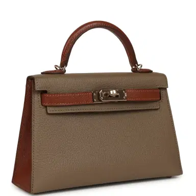HERMÈS Hermes Special Order (HSS) Kelly Sellier 20 Etoupe and Havane Chevre Mysore Permabrass Hardware | Thumbnail 2 HERMÈS Hermes Special Order (HSS) Kelly Sellier 20 Etoupe and Havane Chevre Mysore Permabrass Hardware | Thumbnail 2