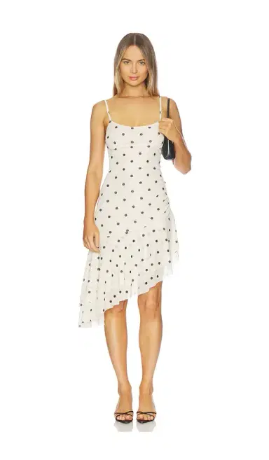 With Harper Lu Asymmetrical Frill Midi Dress | Thumbnail 1