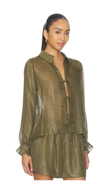 CAMI NYC Niecey Metallic Chiffon Blouse | Thumbnail 2