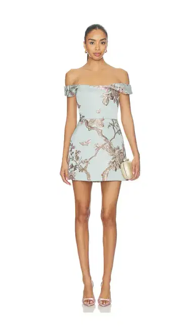 Sau Lee Bruna Brocade Mini Dress | Thumbnail 1 Sau Lee Bruna Brocade Mini Dress | Thumbnail 1
