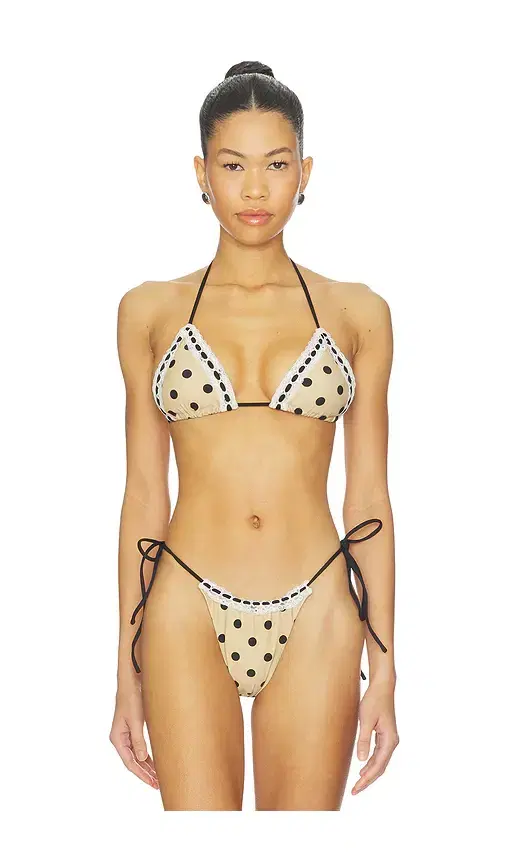Juni Bikini Lace Up Detail Top