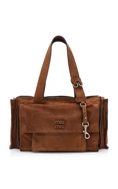 Miu Miu Utilitaire Suede Shopping Bag | Thumbnail 9 Miu Miu Utilitaire Suede Shopping Bag | Thumbnail 9