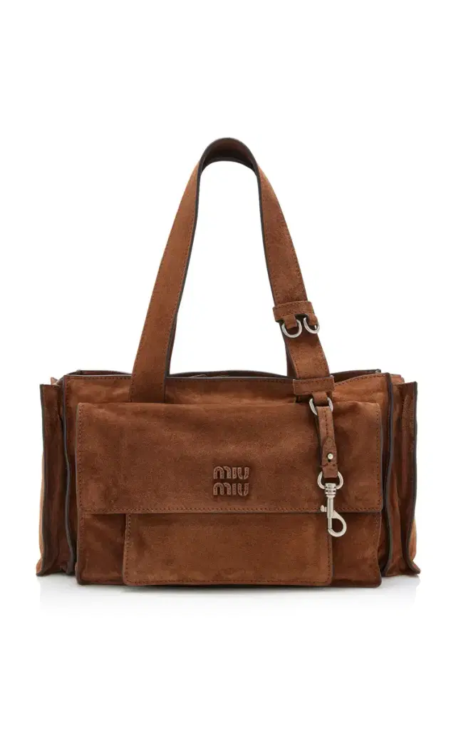 Miu Miu Utilitaire Suede Shopping Bag