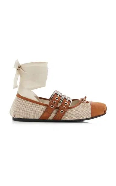 Miu Miu Canvas Ballet Flats | Thumbnail 6 Miu Miu Canvas Ballet Flats | Thumbnail 6