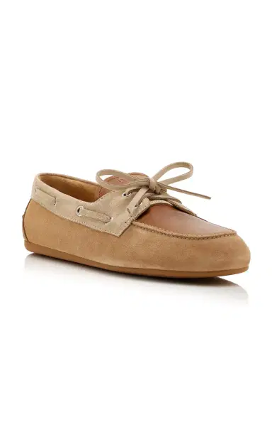 Miu Miu Leather and Suede Boat Shoes | Thumbnail 5 Miu Miu Leather and Suede Boat Shoes | Thumbnail 5