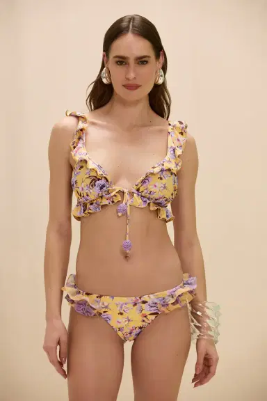 PatBo PEONY PRINT LYCRA FLOWER EMBELLISHED BIKINI TOP | Thumbnail 3 PatBo PEONY PRINT LYCRA FLOWER EMBELLISHED BIKINI TOP | Thumbnail 3