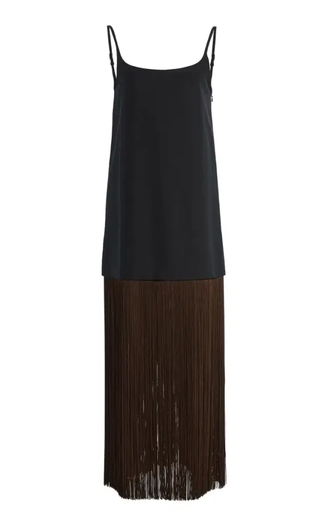 ALAÏA Fringe Cotton Slip Dress