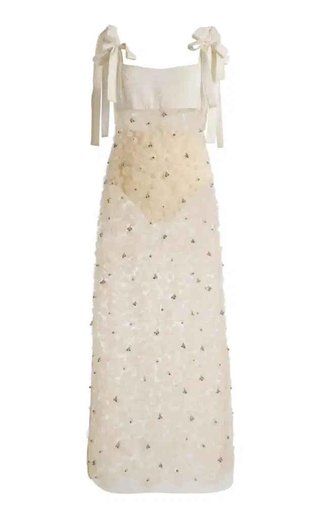 SIEDRÉS Tallula Floral-Appliquéd Tulle Midi Dress