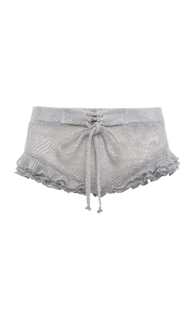SIEDRÉS Peonie Ruffled Knit Shorts