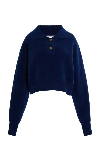 Victoria Beckham Collared Cropped Cotton Sweater | Thumbnail 7