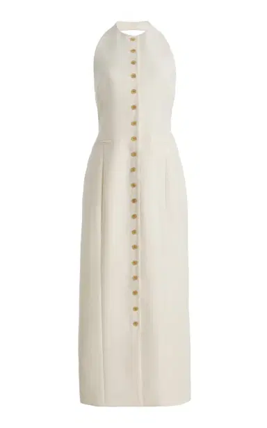 Heirlome Exclusive Sarah Wool-Silk Midi Halter Dress | Thumbnail 8