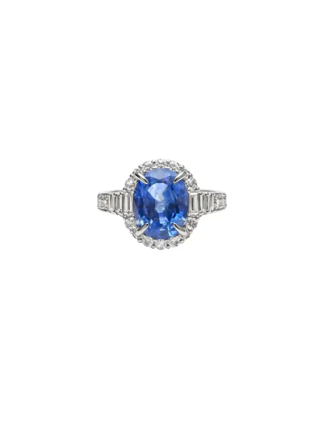 Wish Fine Jewelry 6.22ct Diamond Sapphire Platinum Cocktail Ring
