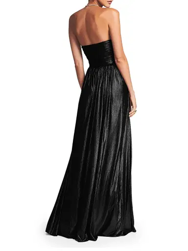 Retrofête Women's Waldorf Lamé Gown - Black - Size Large | Thumbnail 4