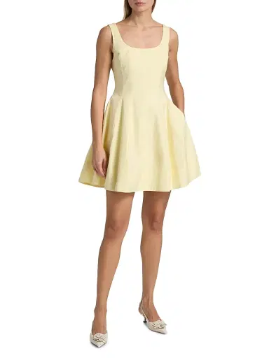 A.L.C. Women's Vea Cotton Minidress - Light Canary - Size 14 | Thumbnail 2 A.L.C. Women's Vea Cotton Minidress - Light Canary - Size 14 | Thumbnail 2