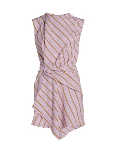 A.L.C. Women's Dion Striped Gathered Minidress - Lilac Curry - Size 14 | Thumbnail 1