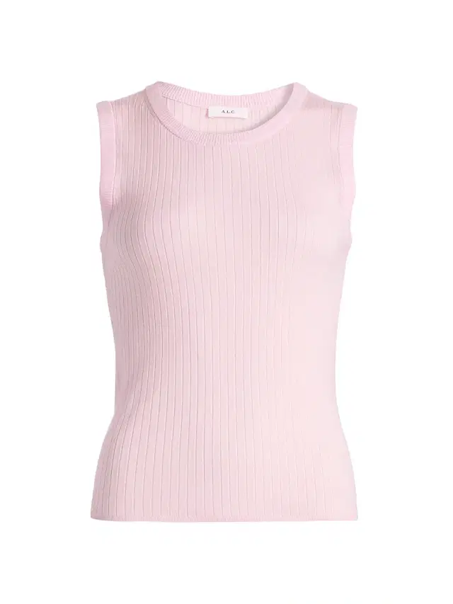 A.L.C. Women's Mick Rib-Knit Merino Wool Sleeveless Top - Cherry Blossom