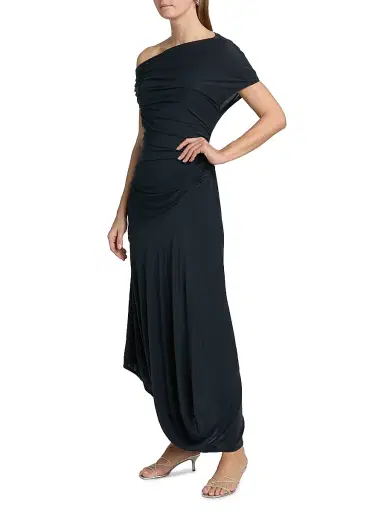 A.L.C. Women's Halle Jersey Asymmetric Off-Shoulder Maxi Dress - Night Blue - Size Large | Thumbnail 4 A.L.C. Women's Halle Jersey Asymmetric Off-Shoulder Maxi Dress - Night Blue - Size Large | Thumbnail 4
