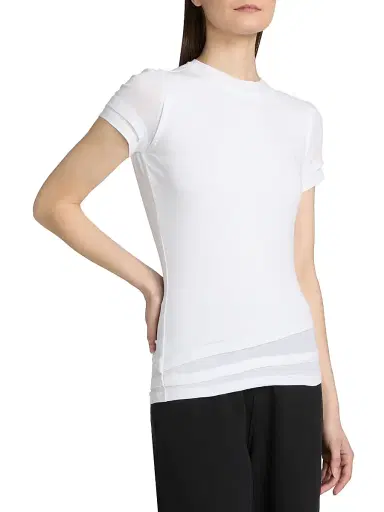 Alexander Wang Women's Layered Cotton T-Shirt - White - Size Large | Thumbnail 4 Alexander Wang Women's Layered Cotton T-Shirt - White - Size Large | Thumbnail 4