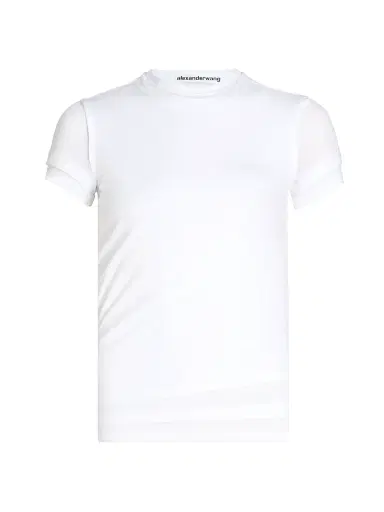 Alexander Wang Women's Layered Cotton T-Shirt - White - Size Large | Thumbnail 1 Alexander Wang Women's Layered Cotton T-Shirt - White - Size Large | Thumbnail 1