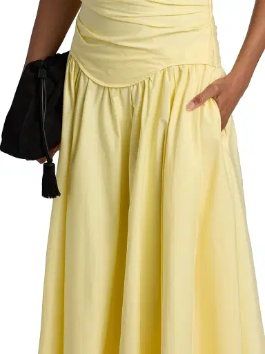 Simkhai Women's Cersei Off-The-Shoulder Midi-Dress - Buttercream - Size 10 | Thumbnail 6