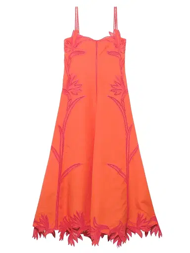 Simkhai Women's Ellery Floral Embroidered Linen-Blend Midi-Dress | Thumbnail 1 Simkhai Women's Ellery Floral Embroidered Linen-Blend Midi-Dress | Thumbnail 1
