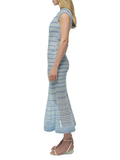 SIMKHAI Women's Danica Striped Knit Midi-Dress - Periwinkle Multi | Thumbnail 4