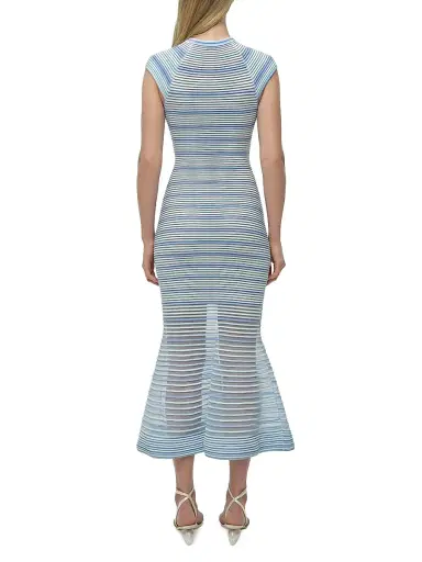 SIMKHAI Women's Danica Striped Knit Midi-Dress - Periwinkle Multi | Thumbnail 5