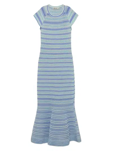 SIMKHAI Women's Danica Striped Knit Midi-Dress - Periwinkle Multi | Thumbnail 1