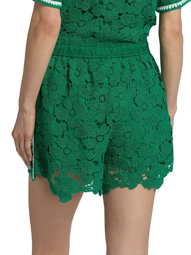 Simkhai Women's Holly Lace Drawstring Shorts - Kelly Green - Size Large | Thumbnail 4