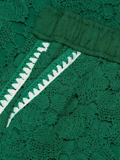 Simkhai Women's Holly Lace Drawstring Shorts - Kelly Green - Size Large | Thumbnail 6