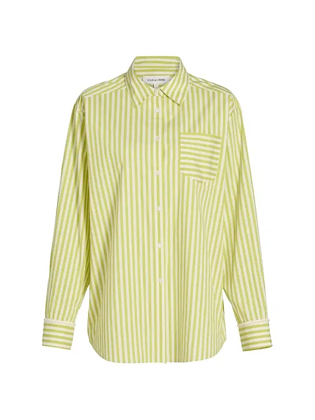 Women's The Avril Striped Cover-Up Shirt - Guava