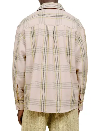 The Elder Statesman Men's Cashlite Plaid Wool-Silk Blend Shirt Jacket - Snap Pea Plaid - Size XL | Thumbnail 4 The Elder Statesman Men's Cashlite Plaid Wool-Silk Blend Shirt Jacket - Snap Pea Plaid - Size XL | Thumbnail 4
