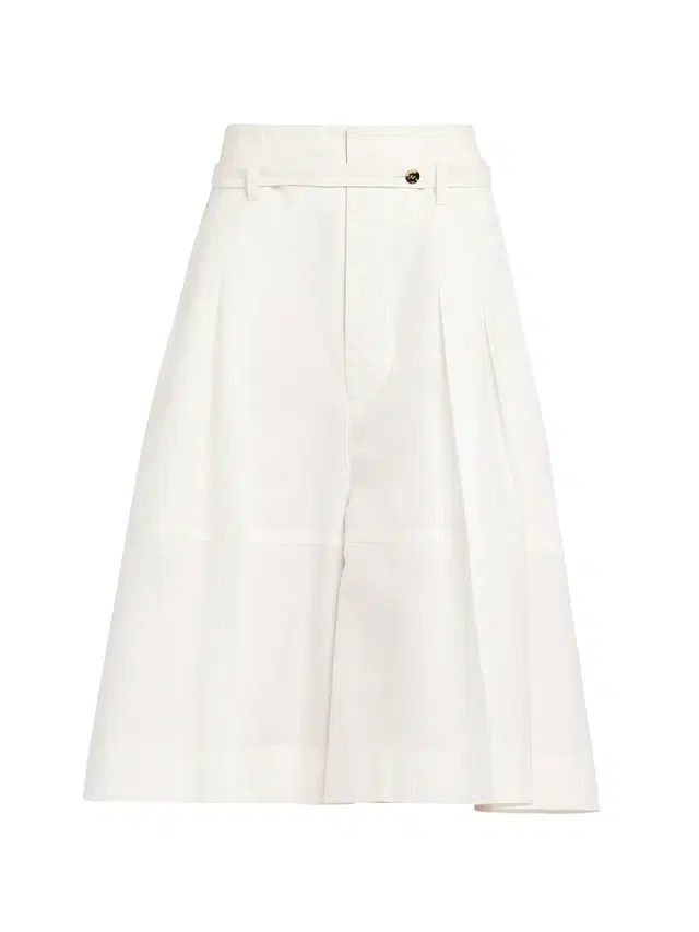 Women's Belted Cotton Toile Wide-Leg Culottes - Chalk